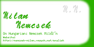 milan nemcsek business card